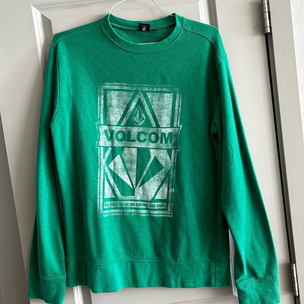 Green vintage volcom crew neck large